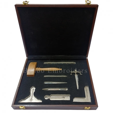 MASONIC TOOLS BOX (SILVER PLATED)